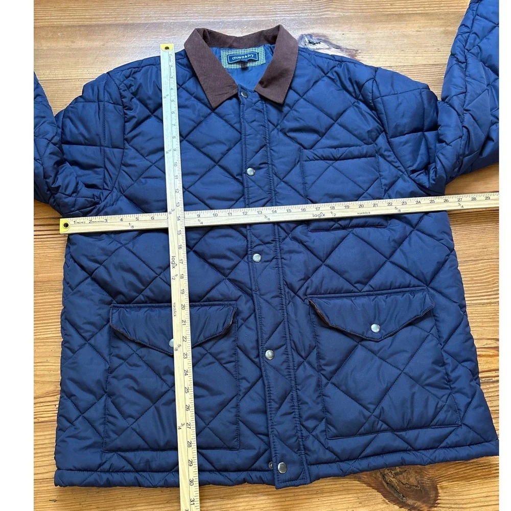 Crown‎ & Ivy Quilted Barn Jacket Mens Blue Excellent Corduroy Collar SIZE XL